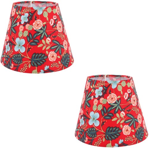Red fabric lampshades for - red,