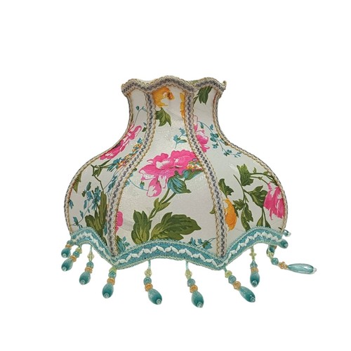 Lamp shade with beaded fringe - beaded,